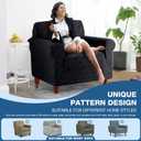 TAOCOCO Stretch Chair Slipcover, 1Piece Non Slip Armchair Cover Washable Chair Sofa Slipcover with 1PCS Throw Pillow Cover, Jacquard Furniture Protector for Pets Dog(1 Seater,Black)