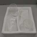 Glasseam Ribbed Glass Candle Holder, Cylinder Candle Holders for Pillar Candles, Clear Hurricane Candle Holder Set of 6, Decorative Floating Candle Vases for Centerpieces Wedding Table Decorations