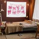 AQYIP Coquette Pink Bow Christian Tapestry Wall Hanging, God Says I Am Inspirational Bible Verse Tapestry Decorative, Pink Girly Christian Wall Decor for Room, 50x60 Inch