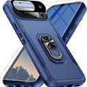 for Google Pixel 10 Case [15 FT Military Grade Drop Protection] with Screen Protector & Lens Protector Heavy-Duty Shockproof Kickstand Case for Pixel 10 Dark Blue