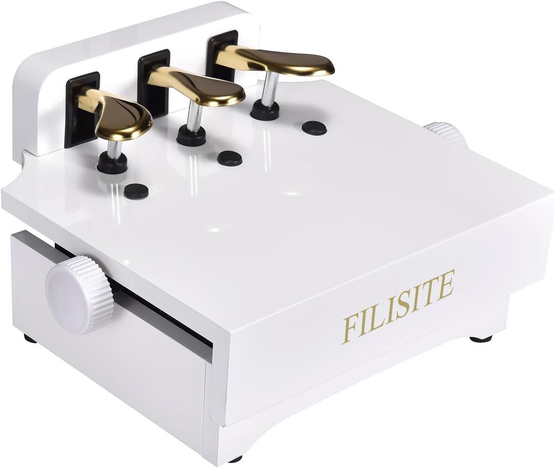 Piano Pedal Extender Adjustable Piano Foot Pedal Extender with 3 Pedal (White)