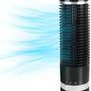 DR.PREPARE 16" Small Tower Fan, 3 Speeds with 60° Oscillating Fan, Bladeless Tabletop Fans for Indoors, Portable Personal Table Fans for Office, Desktop