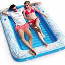 Jasonwell Inflatable Tanning Pool Lounger Float 4 in 1 Sun Tan Tub Sunbathing Lounge Raft Floatie Toys Water Filled Bed Mat Pad for Kids Adult Blow Up Kiddie Ball Pit Pool (XL)