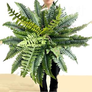 UV Artificial Ferns for Outside, Artificial Ferns for Outdoors Large, Boston Fern Artificial Plants UV Resistant, 28/38/60/88 Leaves Hanging Artificial Fern for Porch Window Home (1, 28 Leaves)