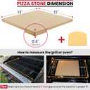Unicook Pizza Stone 13 Inch, Cordierite Square Baking Stone for Ooni 12 Oven, Ideal for Making Crispy Crust Pizzas Bread and Cookies