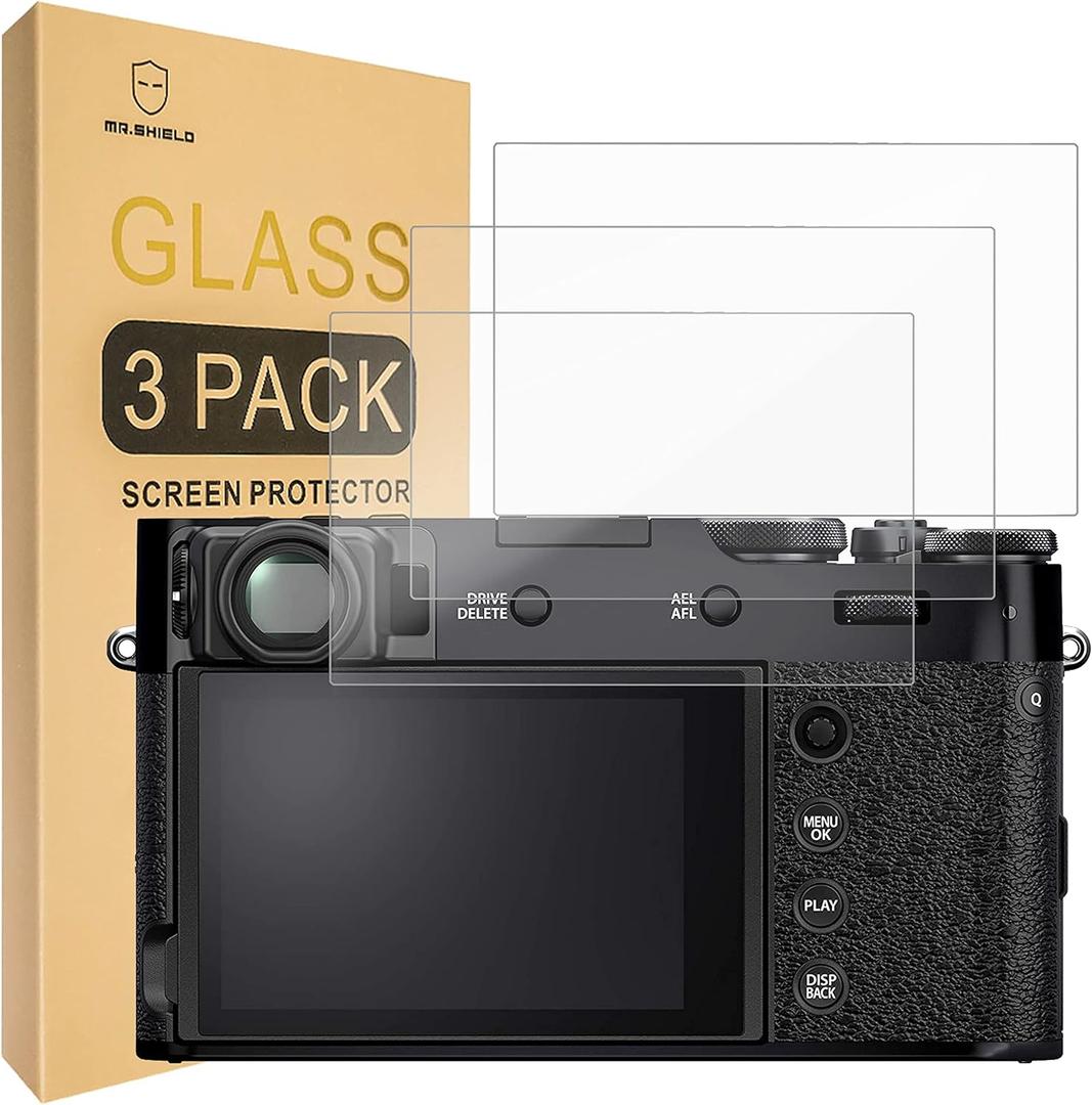 Mr.Shield Screen Protector compatible with Fujifilm X100VI X100V X-T4 X-E4 Camera [Tempered Glass] [3-PACK] [Japan Glass with 9H Hardness]