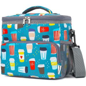 Insulated Lunch Bag for Adult/Women/Men, Reusable Large Lunch Box Cooler Soft Leakproof Tote, Thermal Meal Prep Lunch Pail with Adjustable Shoulder Strap for School/Travel/Office, Cup