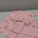 HOSIKA Girls Lace Flower Boho Ruffle Sleeve A-Line Tiered Summer Dress for Wedding Party with Pockets, Pink, 8-9 