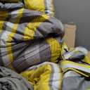 Anibedding Yellow Comforter Set King Size,8 Pieces Bed in a Bag Patchwork Striped Bedding Sets,Boho Soft Microfiber Bedding Set for All Season(104"90")