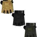 SATINIOR 3 Pairs Kids Half Finger Gloves Non Slip Gel Biking Adjustable Gymnastics Gloves for Girls Boys Size M