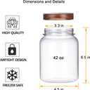 YUEJUM 42 Fluid Ounces Unbreakable & Dishwasher Safe Plastic Apothecary Jar with Wooden Airtight Screw Top Lid, Food Storage Canister for Sugar, Tea, Spices, Coffee, Cookie, Candy Containers
