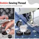 Black& White Bobbin Thread Set with Case - Prewound Class15 Bobbin for Singer/Brother/Janome/Embroidery Machines