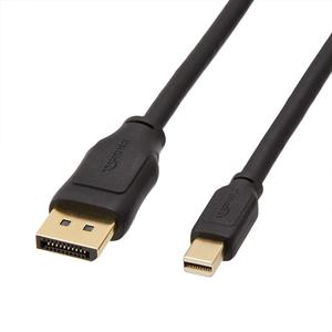 Amazon Basics Mini DisplayPort to DisplayPort Cable, 4K Display, Gold-Plated Plugs, 6 Foot, Black