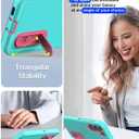 AICase for Samsung Galaxy S23 Plus Case Built-in Kickstand with Glass Screen Protector,Heavy Duty Drop Protection Full Body Rugged Shockproof Military Protective Tough Durable S23+Plus 6.6"_3 (Water Blue/hot pink+Glass Protector/Camera Lens)