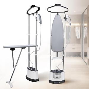 Standing Garment Steamer Professional Steamer for Clothes 25s Fast Heat-up with 1.6L/54 fl.oz Water Tank, Self-cleaning Function, Foldable Ironing Board, Ironing Gloves (White)