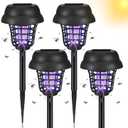 2026 Upgraded Solar Bug Zapper Outdoor Waterproof Mosquito Repellent Mosquito Zapper & Killer for Moths, Gnats, Flies, Fruit Flies, Solar Powered Bug Lights for Backyard, Garden, Patio,4 Pack