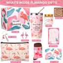 Flamingo Gifts for Women Best Funny Pink Gift for Flamingo Lovers Including Tumbler Mug Makeup Bag Keychain Socks Notepad Earring Brecelet for Birthday Christmas Mothers Day