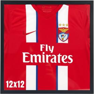 12.6" x 12.6" T Shirt Frames for Wall Display,Black Wall Mounted Shadow Box Display Case for Jersey,Small Shirt Frame Display Case with Two Mats & Real Glass