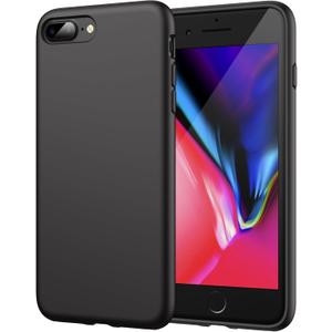 JETech Silicone Case for iPhone 7 Plus, iPhone 8 Plus, 5.5 Inch, Silky-Soft Touch Full-Body Protective Case, Shockproof Cover with Microfiber Lining (Black)