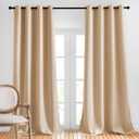 NICETOWN Blackout Curtains & Drapes for Living Room - Grommet Window Treatment Thermal Insulated Solid Sound Reducing Drapes for Bedroom (Biscotti Beige, Set of 2, W52 x L90)