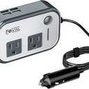 200W Car Power Inverter, FOVAL 12V DC to 110V AC Car Inverte with 4 USB Ports Car Outlet Adapter, Power Inverter for Vehicles, Car Plug Adapter Outlet for Laptop Computer Charger (Gray)