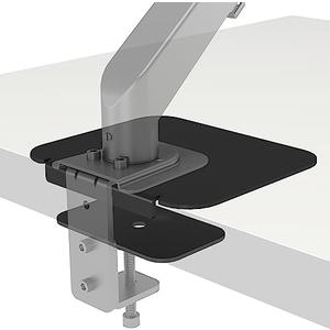 BONTEC Steel Monitor Mount Reinforcement Plate, Monitor Bracket Plate with Anti-Slip Pads for Glass/MDF/PB Tabletops, fits C-Clamp/Grommet Installation, Black