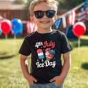 Habudda 4th of July Shirt Boys Girls Kids Toddler 250th USA Shirts Red White and Blue American Flag Independence Day Tee 2-8T (Black)