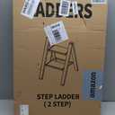 HBTower Step Ladder,Lightweight Aluminum Folding Step Stool with Anti-Slip Wide Pedal,330lbs Capacity Step Ladder for Household,Kitchen,Office - BlackWoodgrain