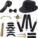 1920s Men Accessories Set Roaring 20s Costume Retro Gatsby Gangster Grandpa Accessories Set
