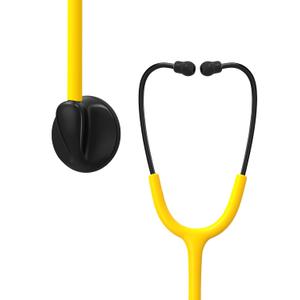 Single Head Stethoscope for Doctors/Nurses/Nursing School Students, Medical and Home Use with Accessories Name Tag, FSA HSA Eligible (Yellow Tube, without EVA Case)