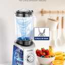 FOHERE Professional Blender Peak 1300W, Countertop Blender with 3 Presets 5 Speeds for Smoothies, Shakes, and Frozen Drinks, 50 Oz Glass Jar 20 Oz Tritan Jug