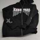 SOLY HUX Boy's Zip Up Hoodies Sweatshirt Y2k Letter Graphic Long Sleeve Streetwear Jacket (14 Years, Black Letter)