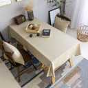 Home Brilliant Table Cloth Spring Tablecloth Farmhouse Burlap Rectangle Tablecloth Party Kitchen Indoor Table Clothes for Dining Table, 52 x 102 inch, Natural Linen