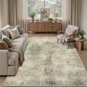 Vintage 5x7 Area Rug for Bedroom, Washable Green Rugs for Living Room, Dining Room, Kitchen, Boho Indoor Soft Rugs for Classroom, Playroom, Non Slip Low Pile Distressed Carpets for Dorm Office