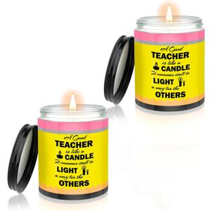 2 Pcs Teacher Appreciation Gifts Teacher Candle Pencil Designed Candles for Teacher Appreciation Week Graduation Party Favors Birthday Gifts for Women Teacher