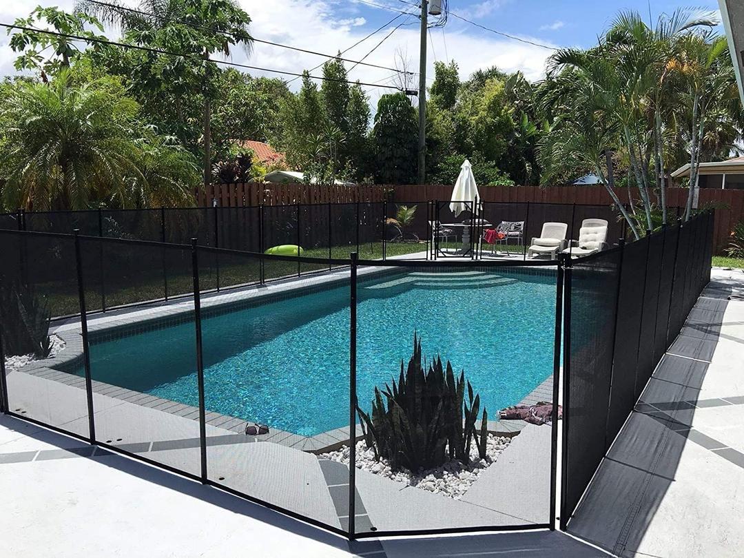 WaterWarden Safety Fence for Inground Pool 4 x 24 ft, Guards Children and Pets, UL Certified to ASTM F2288, 4 Foot Tall Removable Protection Barrier, Hardware Included, 2 Sets of 4'x12', Black
