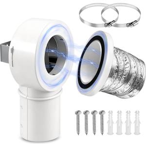 90Magnetic Dryer Vent Coupling-Quick Connection and Disconnection Strong Magnet Self-Alignment Design Quick-Installation Dryer Magnetic Vent Connector Dryer Vent Connector Kit (White)