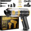 Handheld Vacuum Cleaner 21000Pa Suction with Brushless Motor, 4-in-1 Portable Mini Car Vacuum with 2 Suction Modes, Cordless Vacuum with LED Light, Type-C Charge for Car, Office Desk, Keyboards