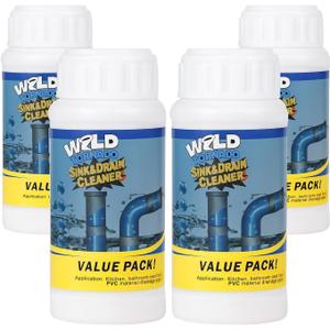 Wild Tornado Sink and Drain Cleaner, Wild Tornado Pipe Dredge, Powerful Sink and Drain Cleaner Powder, Fast Foaming for Kitchen Toilet Pipeline Quick Cleaning Tool (4PC)