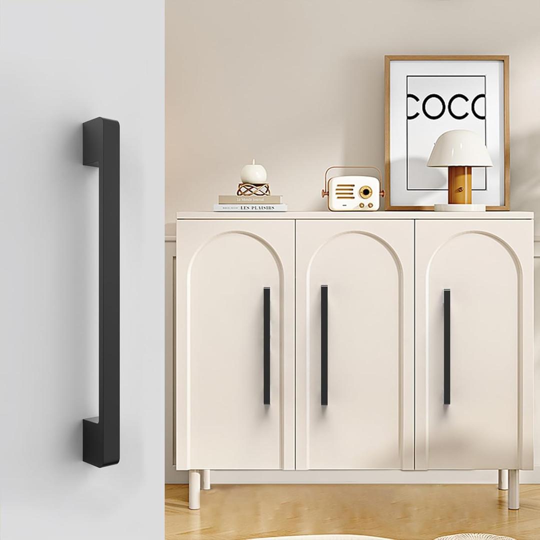 10 Pack Matte Black Cabinet Handles 7.5 inch(192MM) Drawer Pulls Black Cabinet Pulls Cabinet Hardware for Kitchen Cupboard Drawer Dresser