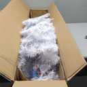 6 ft Unlit Slim Pencil Artificial Christmas Tree with Metal Stand White