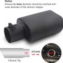 A-KARCK Rectangle Exhaust Tip 2.5" Inlet, Black Coating Square Exhaust Tailpipe Tip 3" x 5.5" Outlet 9.5" Long Blot on Design Easy Installation