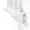 OAPRIRE Electric Toothbrush Holder for Bathroom, Acrylic Electric Toothbrush Holder Wall Mounted Come with Cable Organizer, Saving Space and Convenient Charging - White