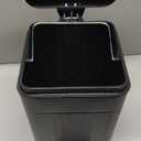 CEROELDA Small Trash Can with Lid-5L/1.3 Gal,Stainless Steel Outdoor Dog Poop Garbage Can-Farmhouse Retro Metal Waste Bin w/Step Pedal for Bathroom Bedroom Office-Soft Close-Black