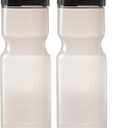 50 Strong Sports Water Bottles  Reusable 22 oz BPA-Free Plastic Bottles with Pull Top Cap  Made in USA  Top Rack Dishwasher Safe  Fits Most Bike Cages Brand (Clear)