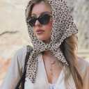 4 Pcs Triangle Head Scarf Headband for Women Hair Bandanas for Women's Hair | Boho kerchief set by AWAYTR. Includes white, curry, white leopard & curry leopard patterns. Great for daily hair style.