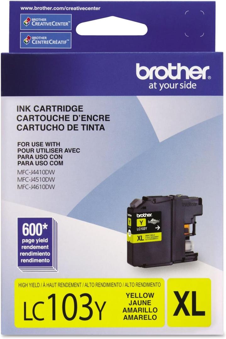 Brother Printer LC103Y High Yield Cartridge Ink, Yellow