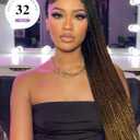 HANNE Full Lace Braided Wigs for Black Women Knotless Braided Wigs with Baby Hair 100% Handmade HD Lace Synthetic Box Braid Wig