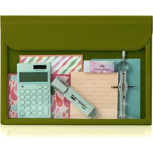 Mr. Pen- Green Letter Size File Folders, Clear Plastic, Document Folders
