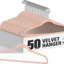 HealSmart Velvet Hangers 50 Pack, Space Saving Clothes Hangers for Closet, Non-Slip Heavy Duty Coat Hangers for Pants, Shirt, Sweater, Suit & Dress Clothing with 360° Swivel Hook, Pink